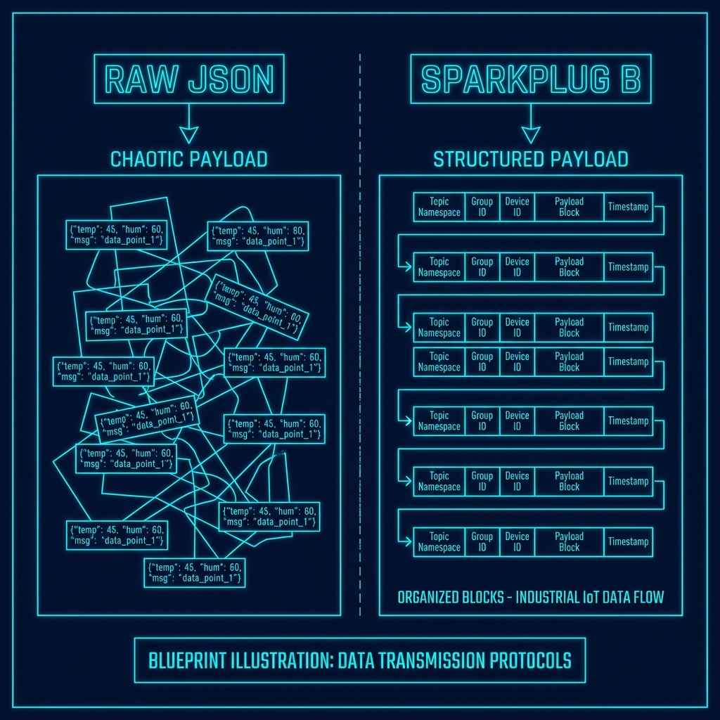MQTT Payload Design for IIoT: JSON vs Sparkplug B